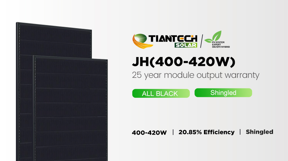 410W Shingled All Black Panel โดดเด่นจากแผงโซลาร์เซลล์ของยุโรป